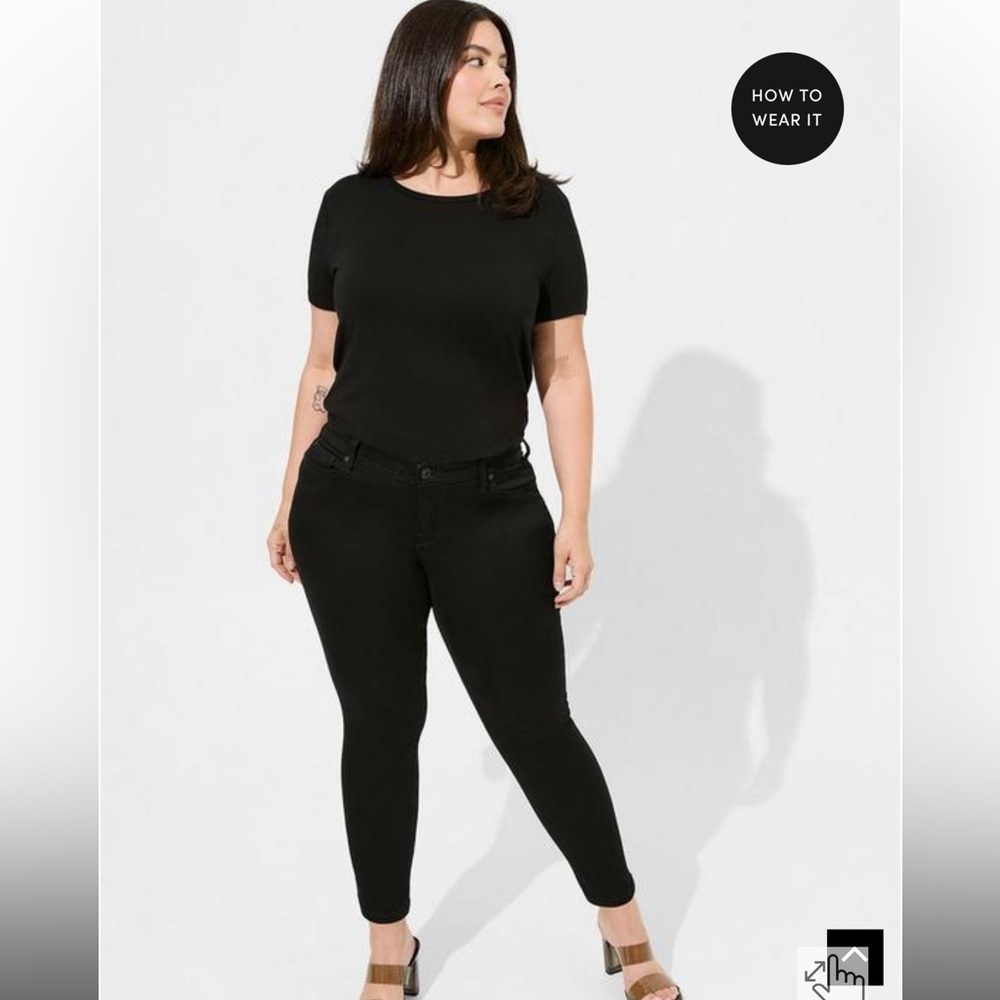 Torrid Luxe Skinny Jean Sateen Stretch Black Size 20R Black